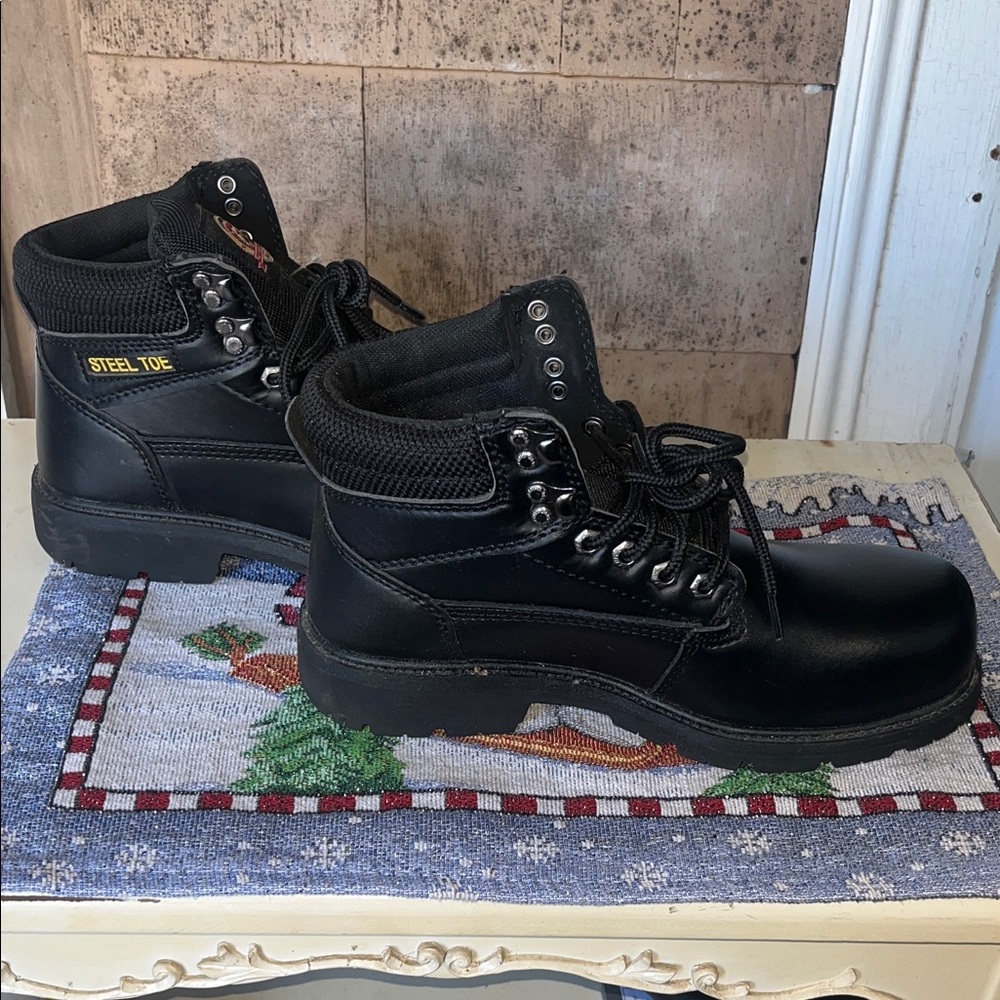 Brand new no box Brahma Black Work Boots steel toe - Picture 3 of 4